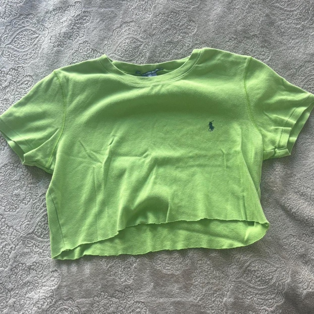 Ralph Lauren Lime Green Cropped Tee